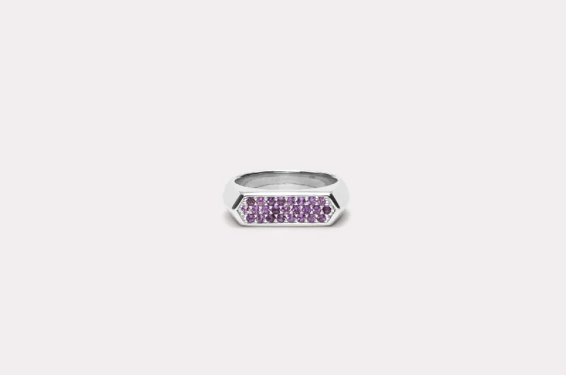 Luxury Jewelry At Unbeatable Discounts IX Mini Hexagon Purple Ring