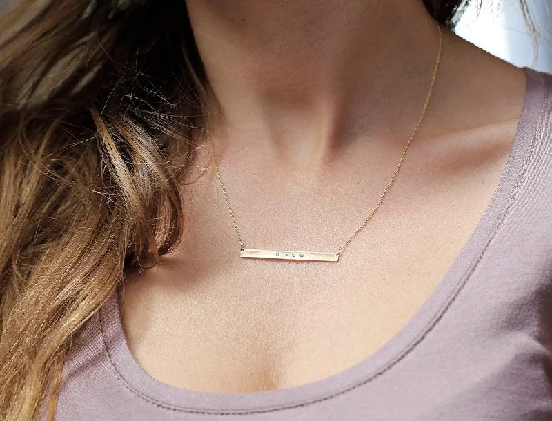 Holiday Jewelry Sale – Perfect Gifts At Great Prices Name Plate Necklace, Gold Bar Necklace