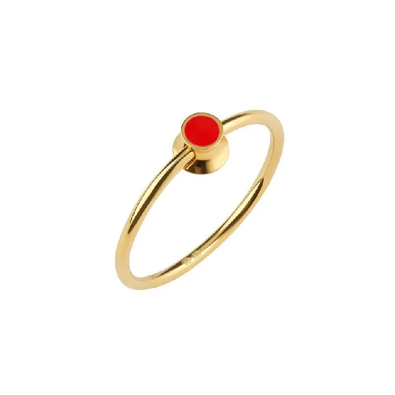 Unique Jewelry Designs Now At Discounted Rates Orbit Infinity Red Dot Gold Plated Ring