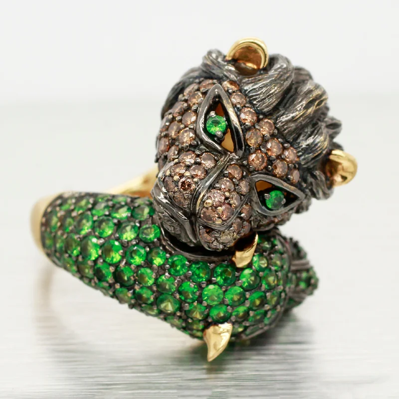 The Jewelry Sale You've Been Waiting For Is Here Neda Behnam Lions Cocktail Ring; Diamond, Ruby, & Tsavorite - 18k Yellow Gold