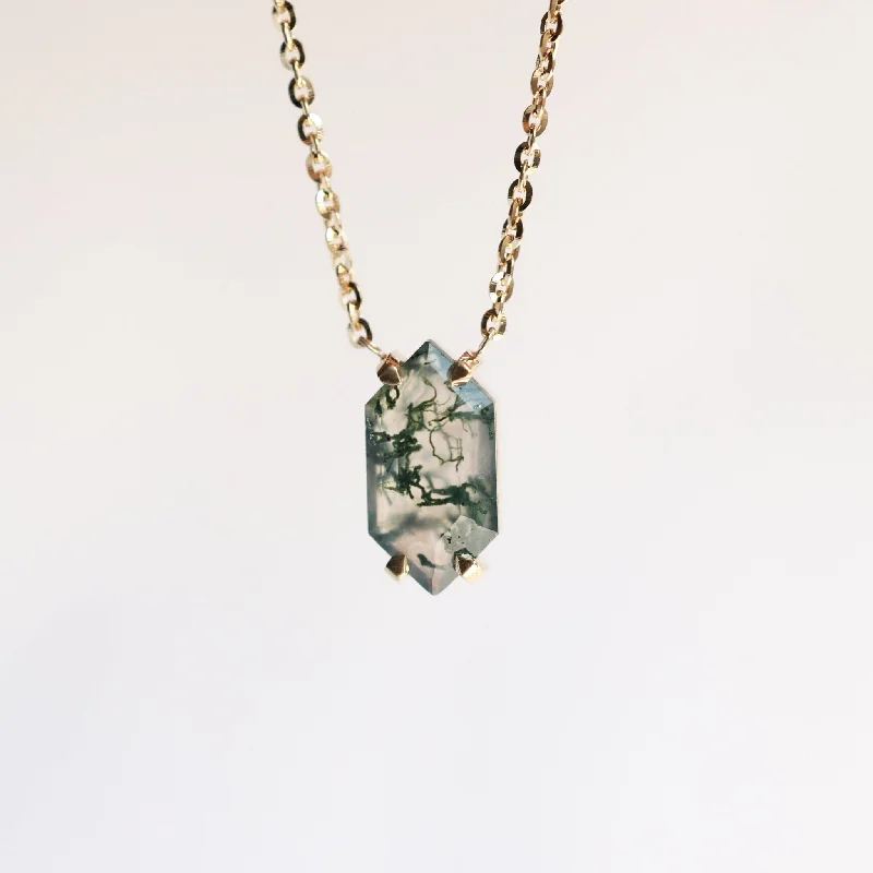 Elegant Jewelry At Unbeatable Prices – Shop Today Lucia Hexagon Moss Agate Necklace