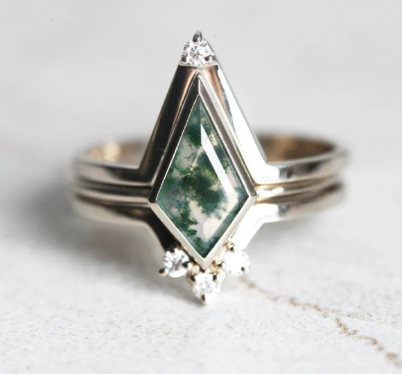 Modern Statement Jewelry For Bold Styling Maggie Moss Agate Ring Set