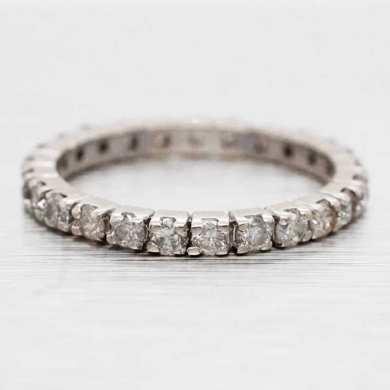 Limited Stock On Premium Jewelry At Low Prices Vintage 0.75ctw Diamond Eternity Band Ring - 14k White Gold | Size 5.5