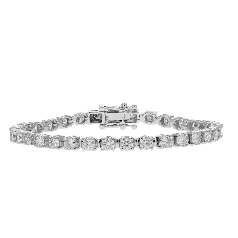 6 CT SI2-I1 AGS Certified 14K White Gold Diamond Tennis Bracelet (K-L)