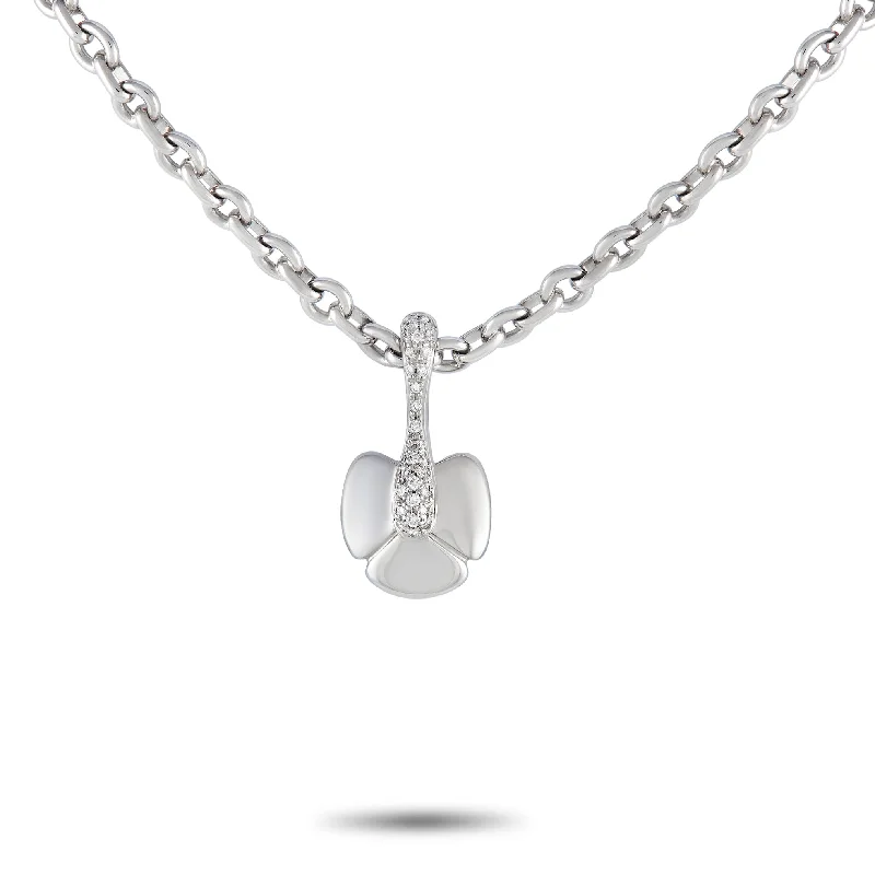 Chaumet 18K White Gold Diamond Pendant Necklace