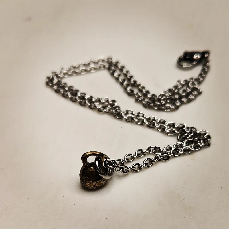 Bronze Mini Kettlebell Necklace