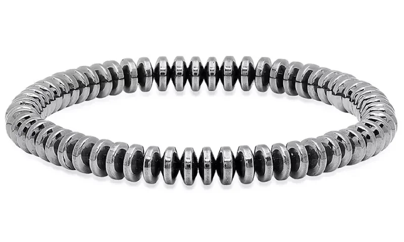 Natural Hematite Silver Unisex Bracelet