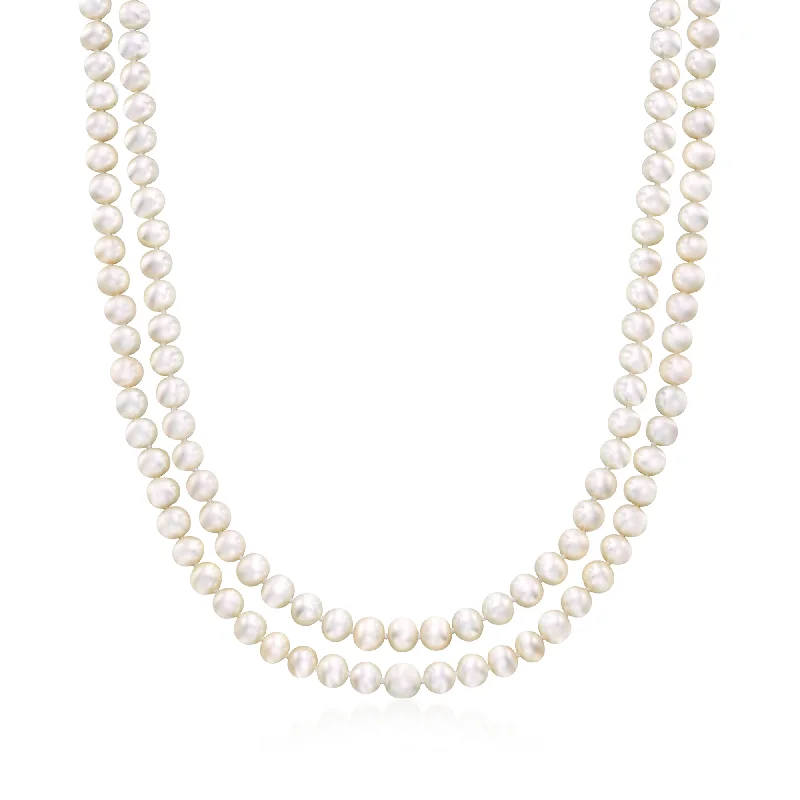 Ross-Simons 6-7mm Cultured Pearl 2-Strand Necklace With 14kt Yellow Gold