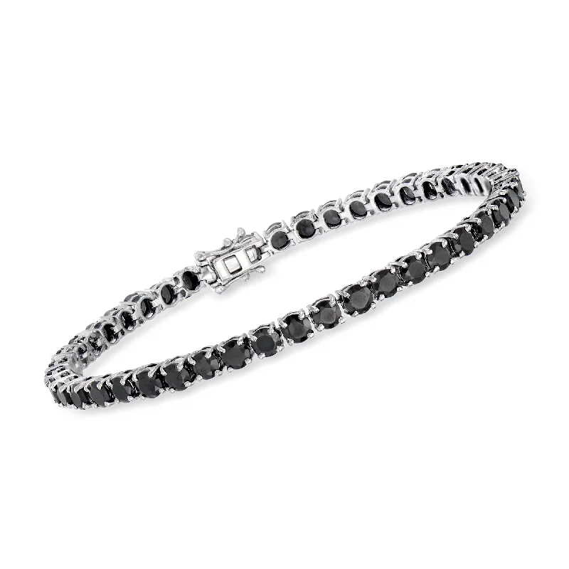 Ross-Simons Black Spinel Tennis Bracelet in Sterling Silver