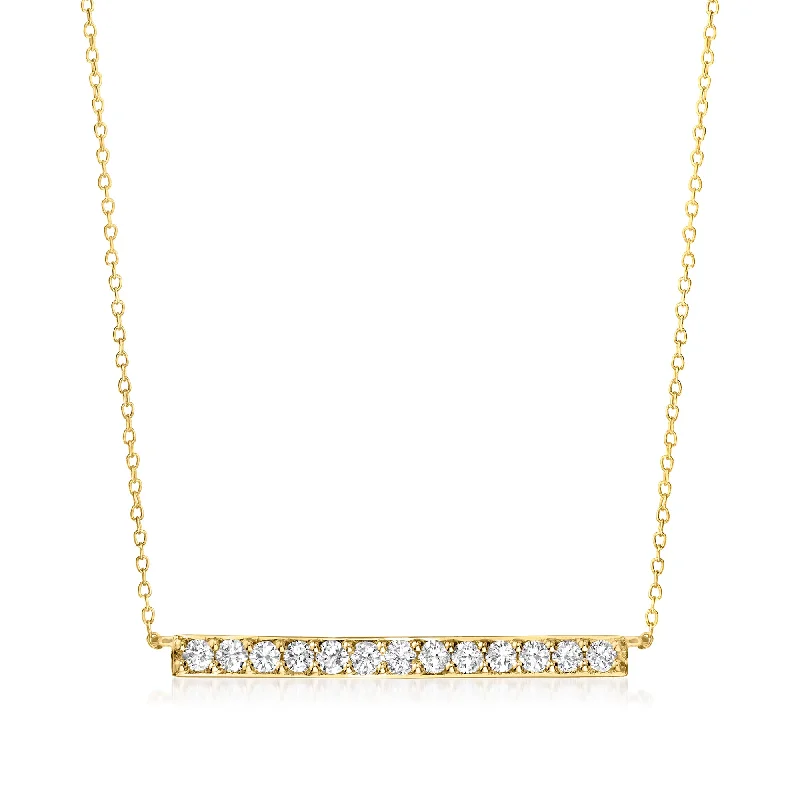 Sparkle In Style With Our Best Jewelry Deals Ross-Simons Diamond Bar Necklace in 14kt Yellow Gold