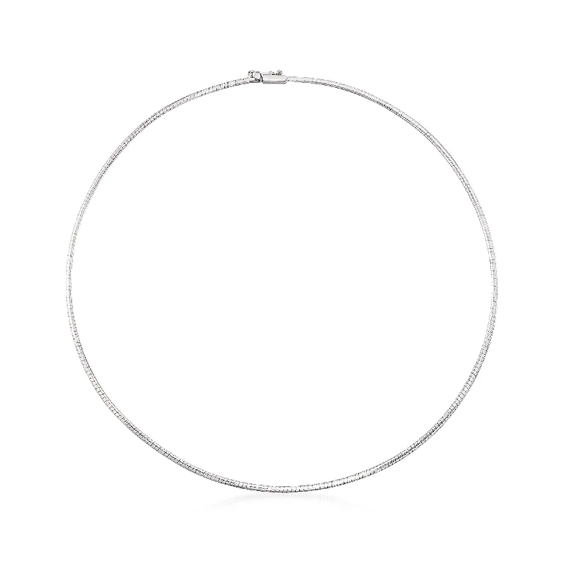 Ross-Simons Italian 1.8mm 14kt White Gold Omega Necklace