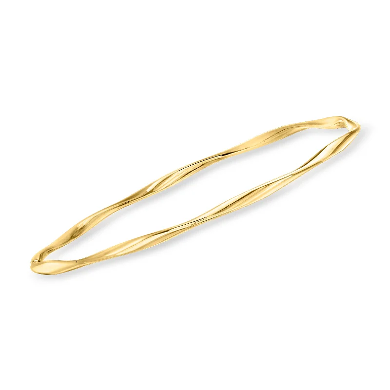 Ross-Simons Italian 14kt Yellow Gold Twisted Bangle Bracelet