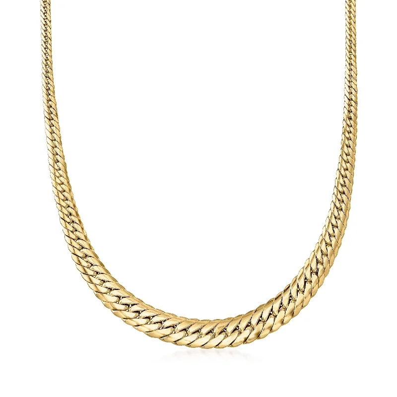 Personalized Engraved Jewelry For Meaningful Gifts Ross-Simons Italian 18kt Yellow Gold Graduated Cuban-Link Necklace