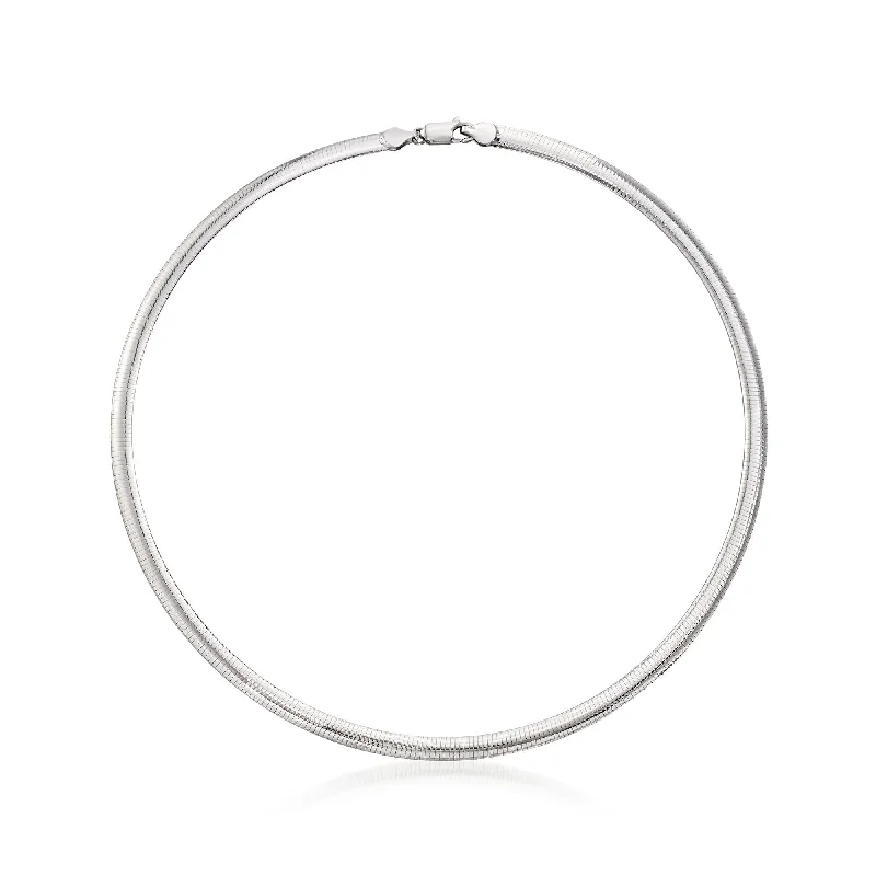 Ross-Simons Italian 6mm Sterling Silver Omega Necklace