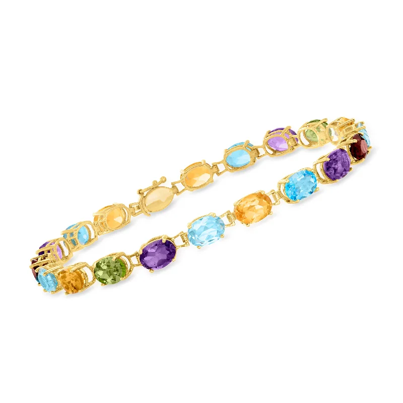 Ross-Simons Multi-Stone Bracelet in 14kt Yellow Gold