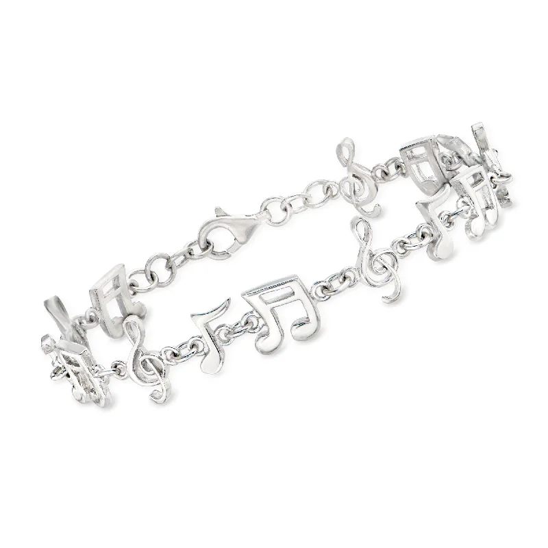 Huge Savings On Timeless Jewelry Collections Ross-Simons Sterling Silver Musical Note Bracelet