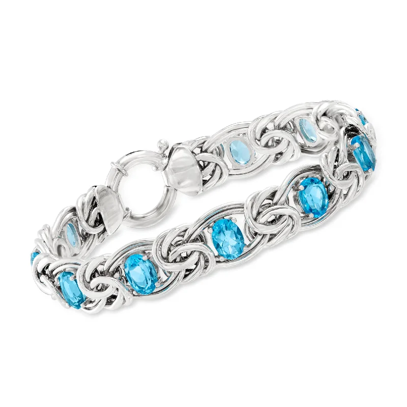 Ross-Simons Swiss Blue Topaz Bracelet in Sterling Silver