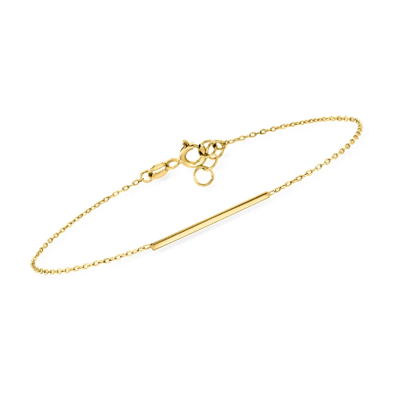 RS Pure by Ross-Simons Italian 14kt Yellow Gold Bar Bracelet