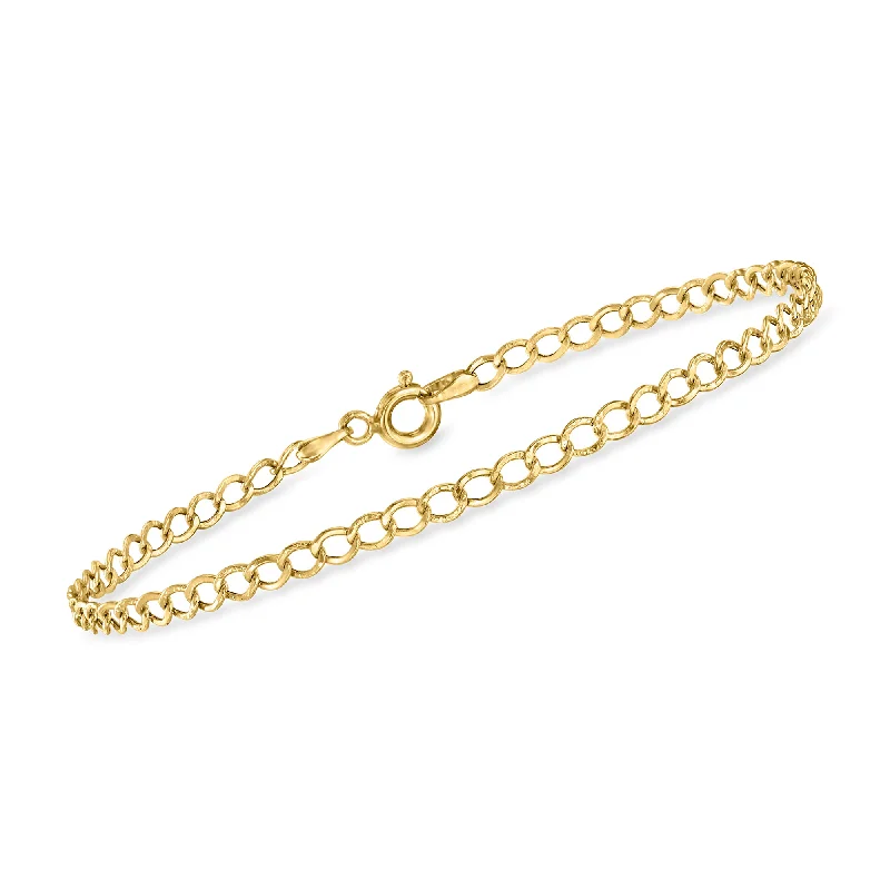 RS Pure by Ross-Simons Italian 14kt Yellow Gold Curb-Link Bracelet