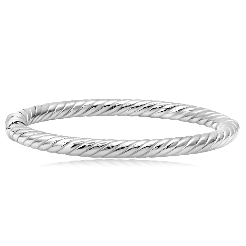 Sterling Silver Braided Bangle Bracelet 7 inch