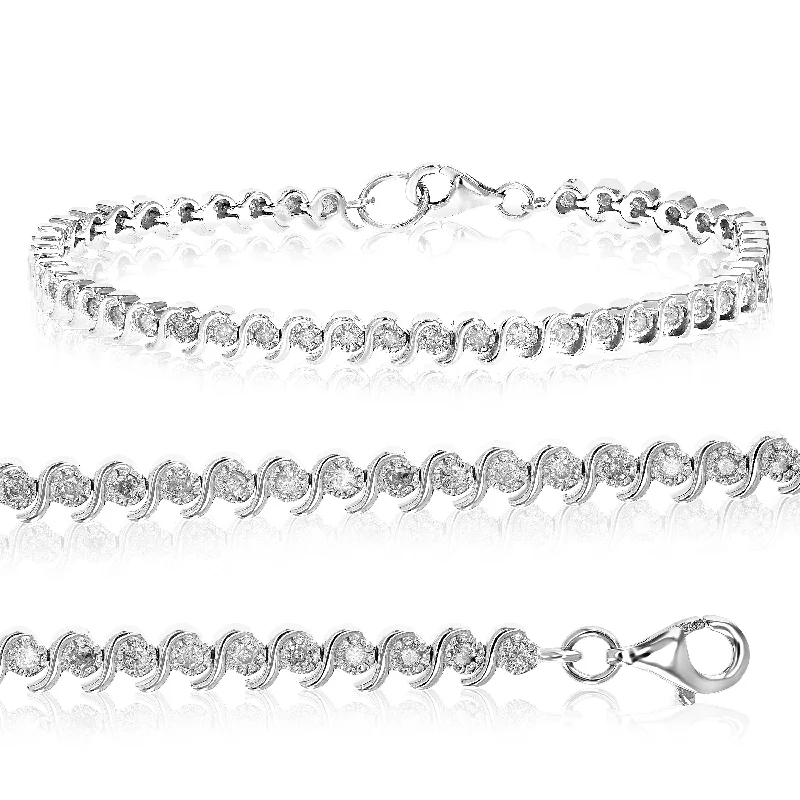 Sterling Silver Diamond Bracelet (1 CT)