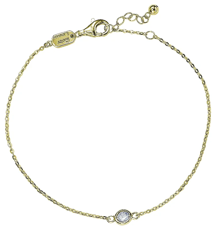 Suzy Levian .25 ct TDW 14K Yellow Gold Diamond Solitaire Bracelet