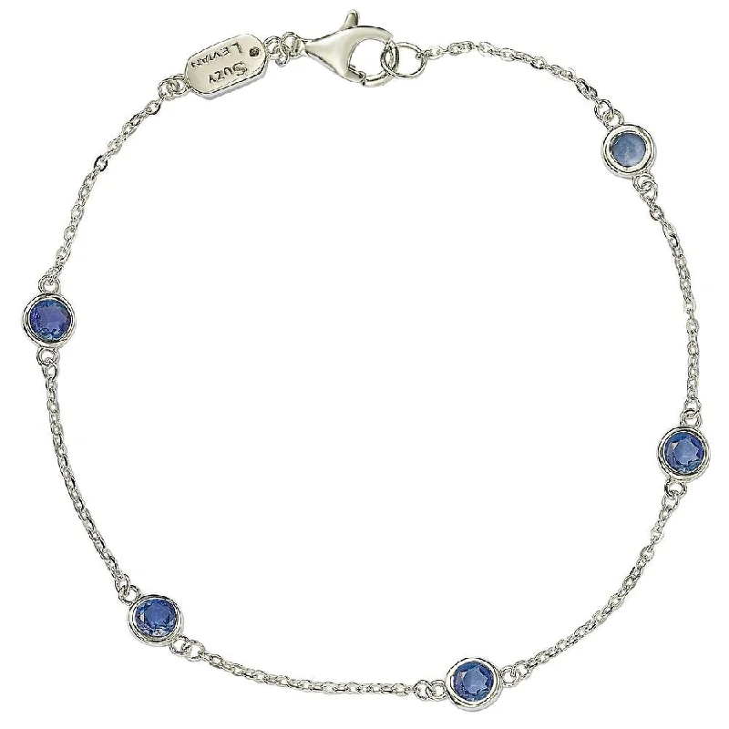 Modern Jewelry At Exclusive Discounts – Shop Today Suzy Levian Sapphire 1 cttw Sterling Silver Station Bracelet