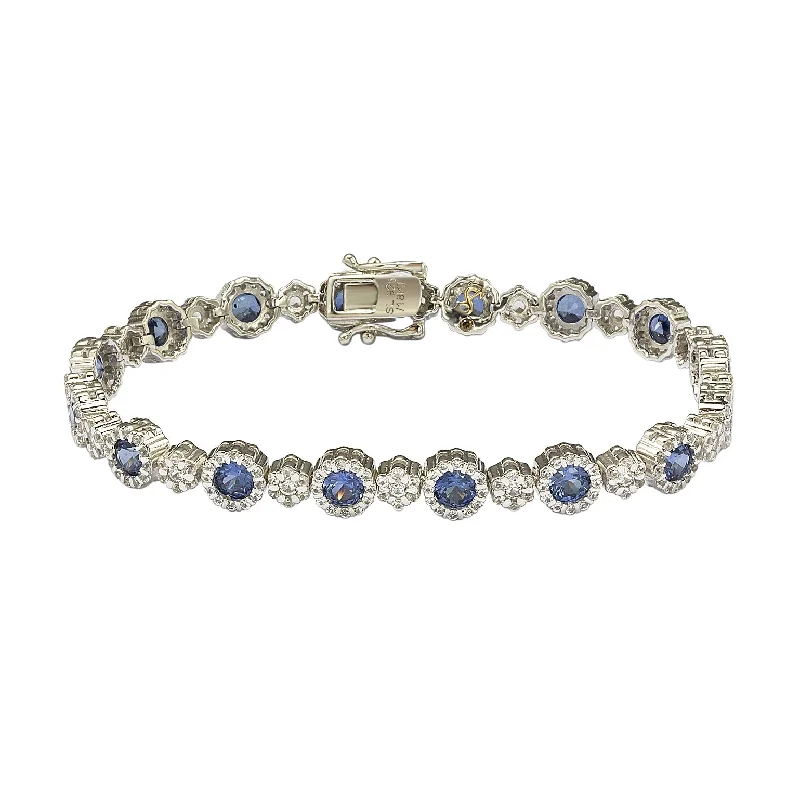 Luxury Jewelry At Unbeatable Discounts Suzy Levian Sterling Silver Sapphire and Diamond Accent Bracelet