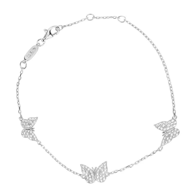 Personalized Jewelry Sale – Meaningful Gifts At Great Prices Suzy Levian Sterling Silver White Cubic Zirconia Butterfly Bracelet