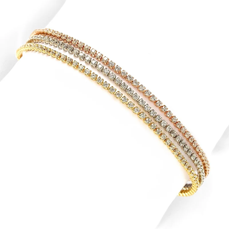 Bestselling Jewelry At Special Promotional Rates Suzy Levian Tri-Tone Sterling Silver Cubic Zirconia Bracelet