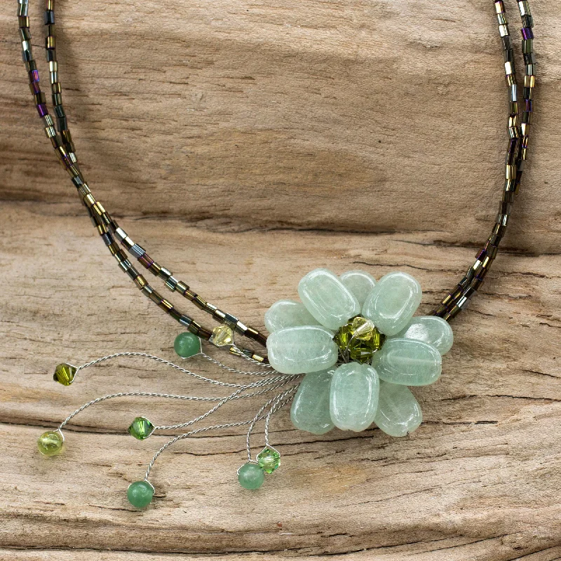 Verdant Floral Chic Quartzite Choker