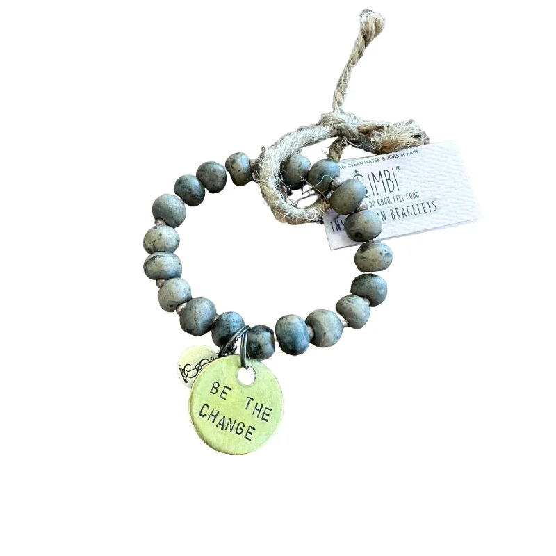 Women's Be The Change Inspirational Charm Bracelet In Baltic