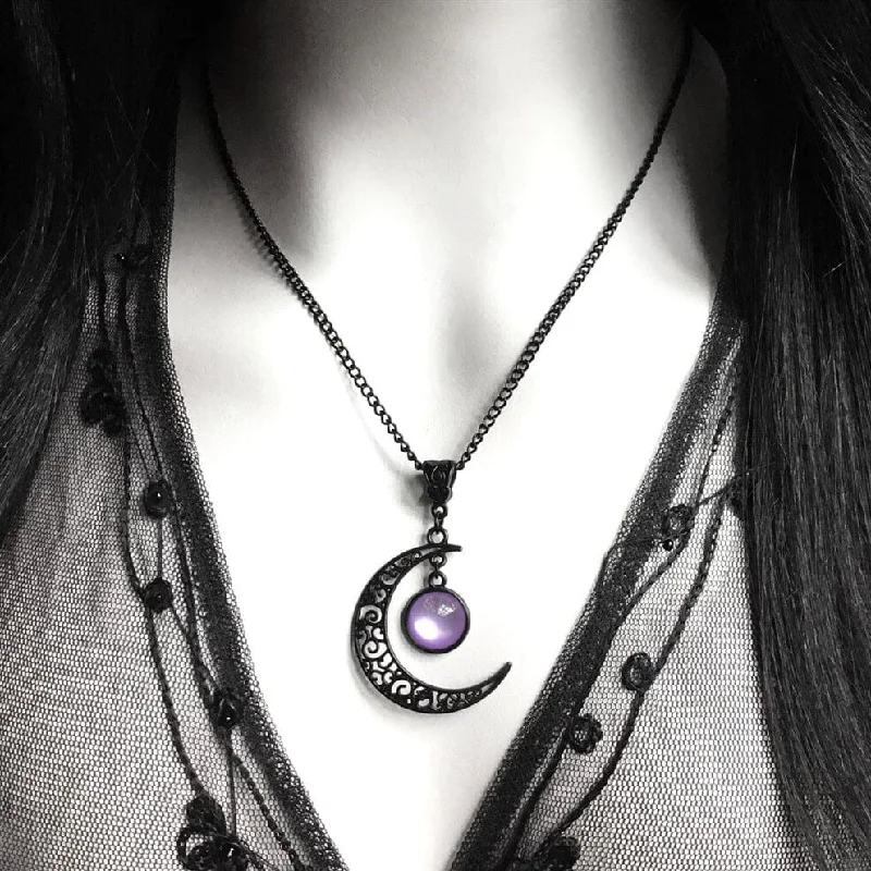 Handmade Pearl Jewelry For Timeless Elegance Women's Gothic Beaded Moon Necklace