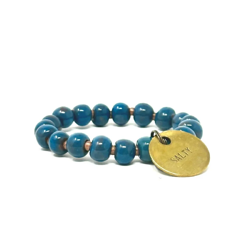 Women's Salty Inspirational Charm Bracelet In Caribbean Blue