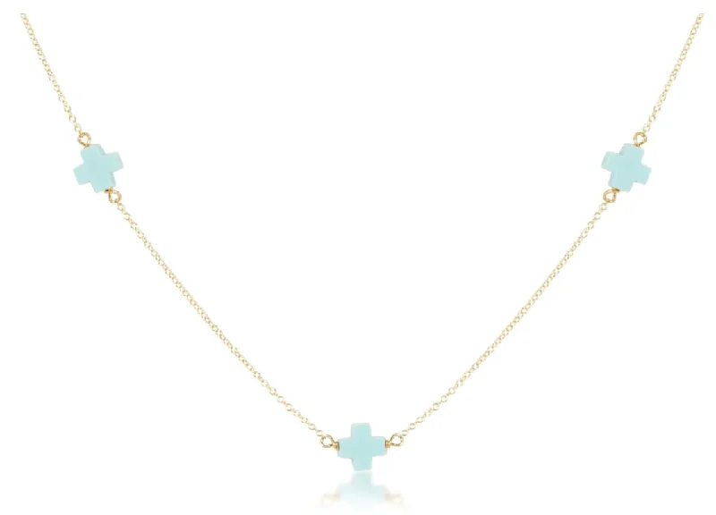 E Newton 15" Choker Simplicity Chain Gold - Signature Cross