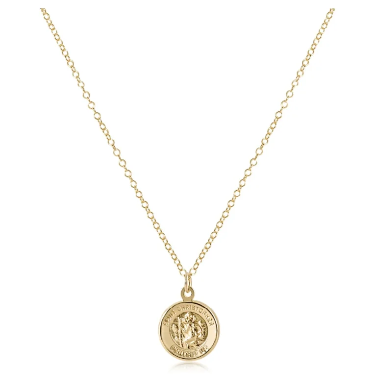 E Newton 16'' Necklace Gold - Protection Disc