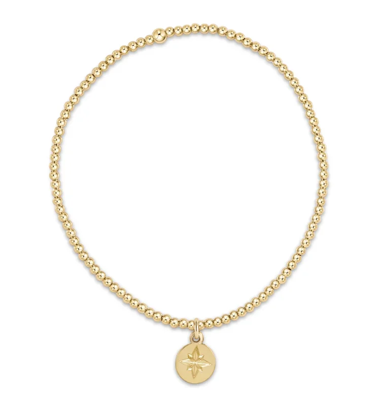 E Newton Classic Gold Bead Bracelet - Direction Disc