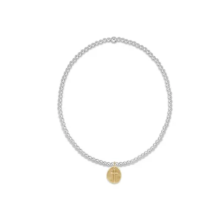 E Newton Classic Gold Bracelet - Inspire Charm Mixed Metal