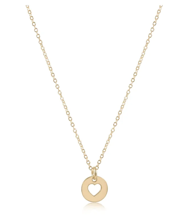 E Newton egirl 14" Necklace - Love Small Gold Disc