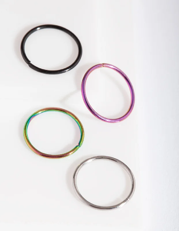 Mixed Metal Nose Ring 4 Pack