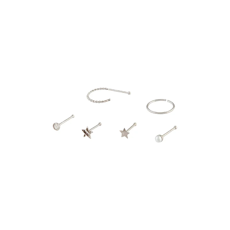 Surgical Steel Star Nose Hook Stud 6 Pack