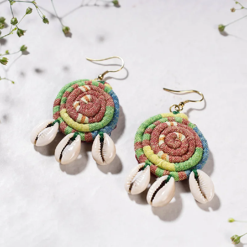 Handcrafted Fabart Beadwork Earrings by Rangila Dhaga