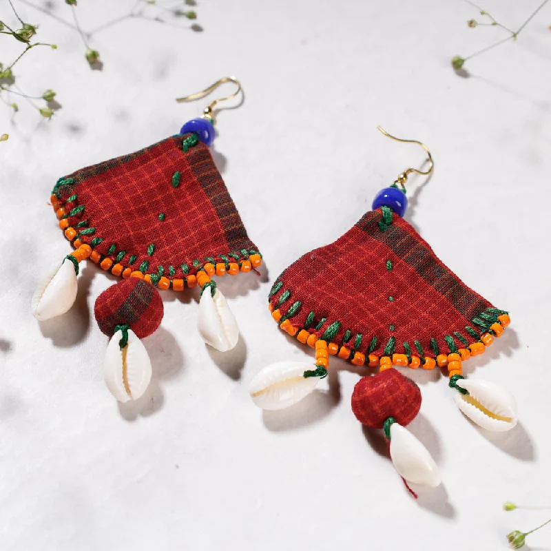 Handcrafted Fabart Beadwork Earrings by Rangila Dhaga