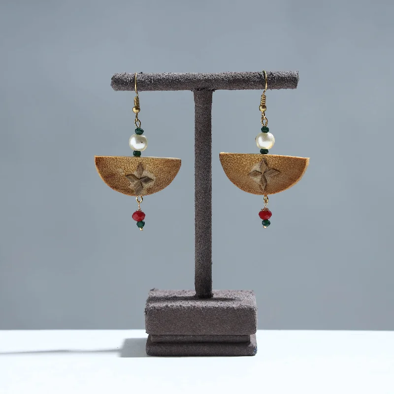 Handcrafted Semi Circle Shaped Bamboo Earrings