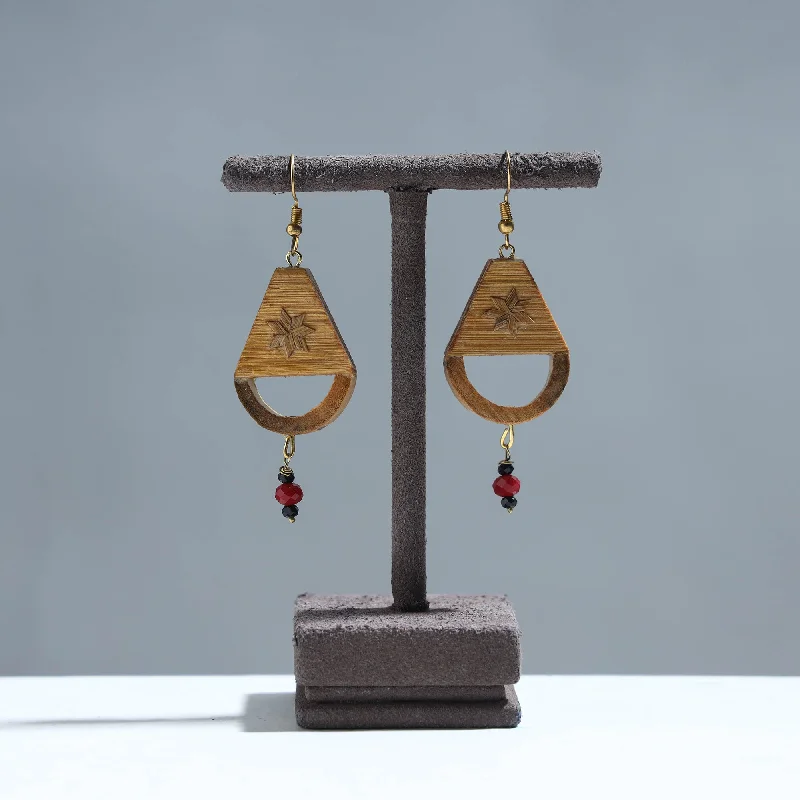 Handcrafted Scoop Shaped Bamboo Earrings