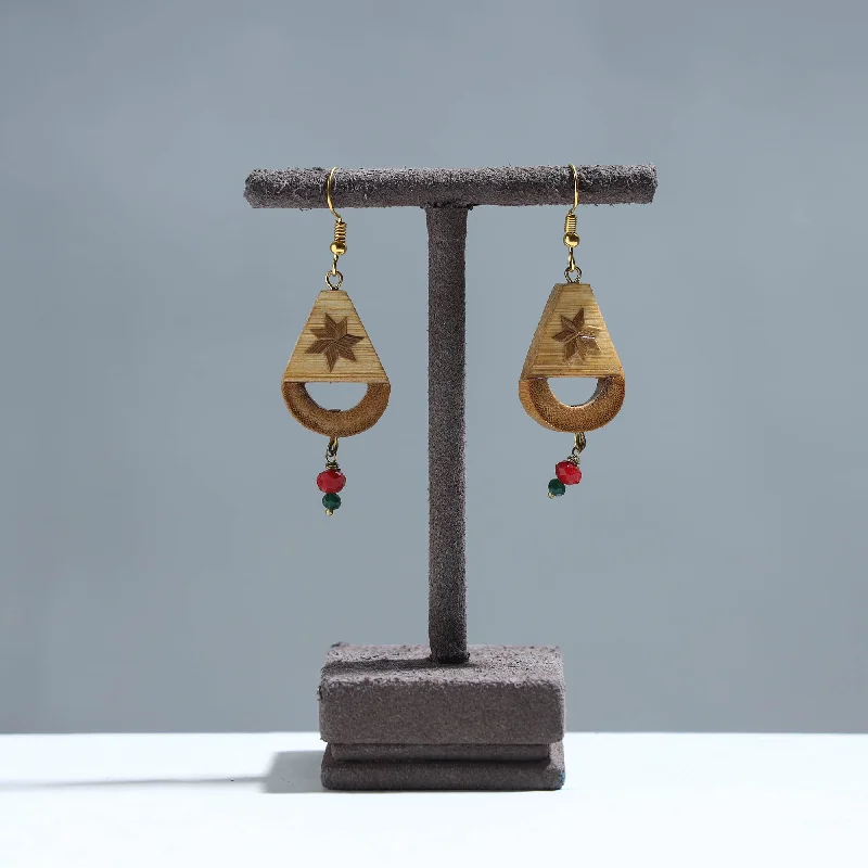 Handcrafted Scoop Shaped Bamboo Earrings