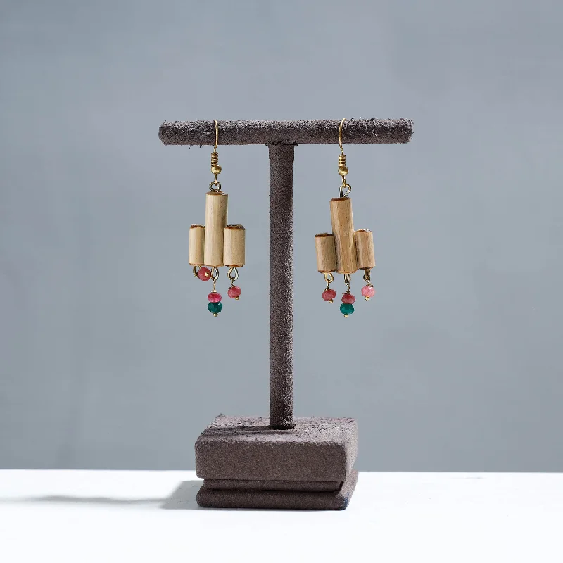 Handcrafted Three Vertical Bamboo Earrings