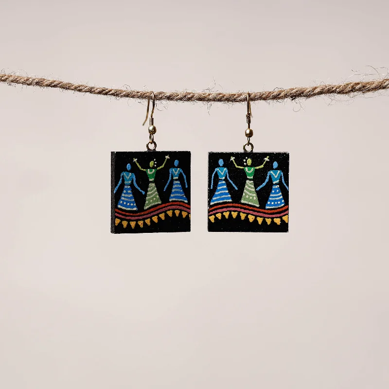 Miniature Handpainted Wooden Earrings