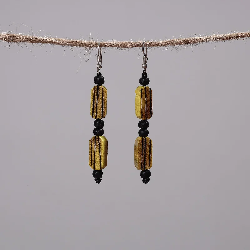 Hand Carved Bamboo Wooden Earrings