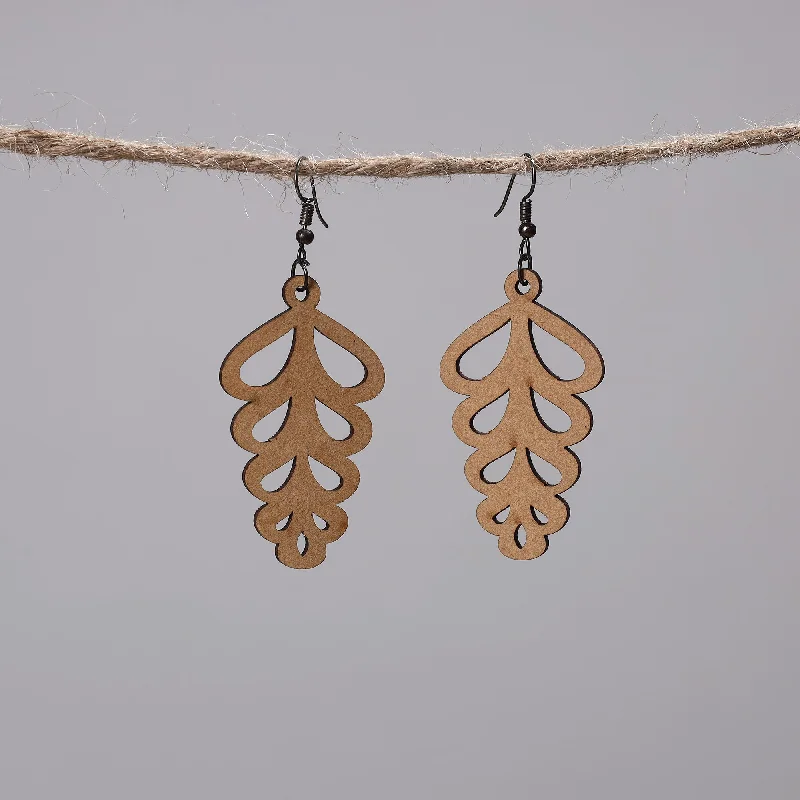 Hand Carved Bamboo Wooden Earrings